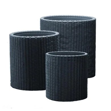 Комплект кашпо Keter Cylinder Planters 3шт Антрацит 230217