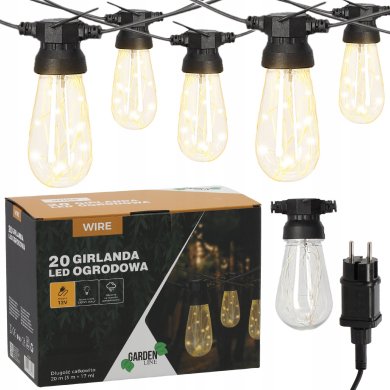 Декоративная гирлянда Garden Line 20 LED 20 м Теплый-белый SOL1281