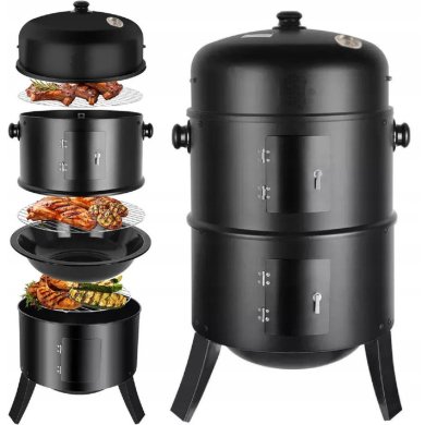 Вугільний гриль-коптильня Garden Line BBQ5306 Чорний BBQ5306